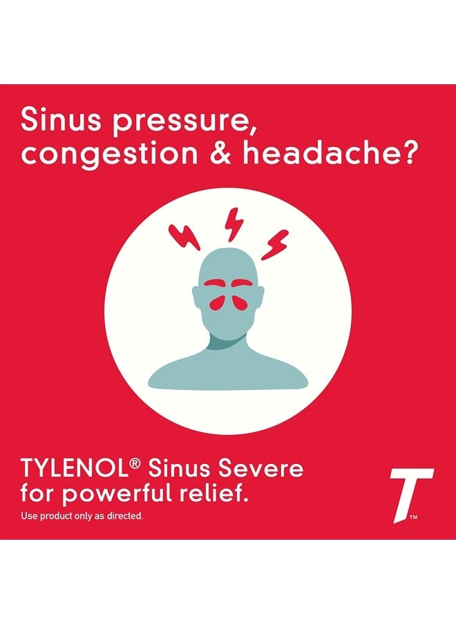 TYLENOL - Sinus Severe Daytime Caplets for Pain & Congestion Relief, 50 Travel Packs of 2 ct - Image 1