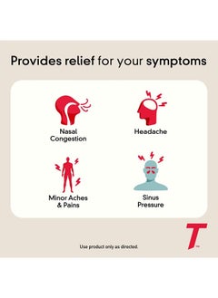 TYLENOL Sinus Severe Daytime Caplets for Pain & Congestion Relief, 50 Travel Packs of 2 ct  - Image 2