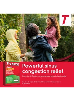 TYLENOL Sinus Severe Daytime Caplets for Pain & Congestion Relief, 50 Travel Packs of 2 ct  - Image 3