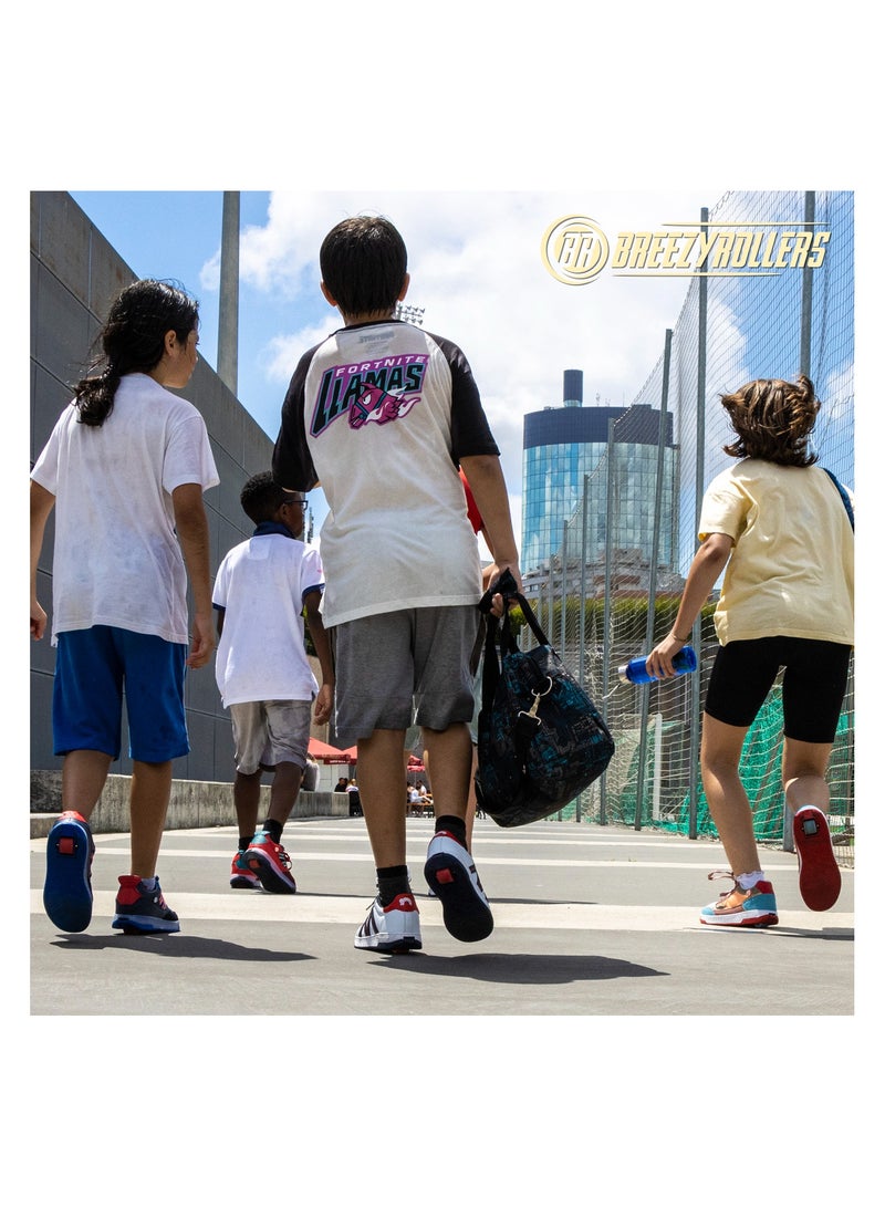 بريزيرولرز أحذية BREEZY ROLLERS بعجلات للأطفال، أحذية رياضية للتزلج على الجليد للأطفال، من أحذية الشوارع للأطفال إلى أحذية التزلج على الجليد في ثوانٍ قليلة، نظام النقر الحاصل على براءة اختراع، مدربون بعجلات للفتيات والفتيان - Image 2