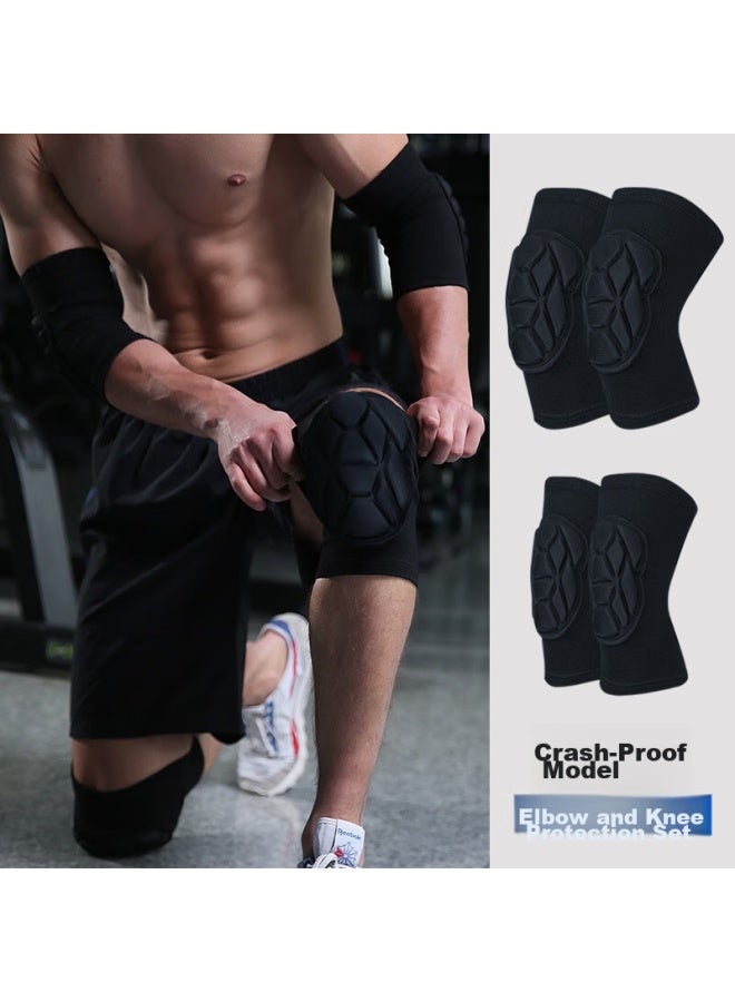 Chidong Tactical Knee And Elbow Pads For Men, Crawling, Sports, Running, Military Training, Joint Protection, Thickened Set, 4 Pieces, Size S - Image 1