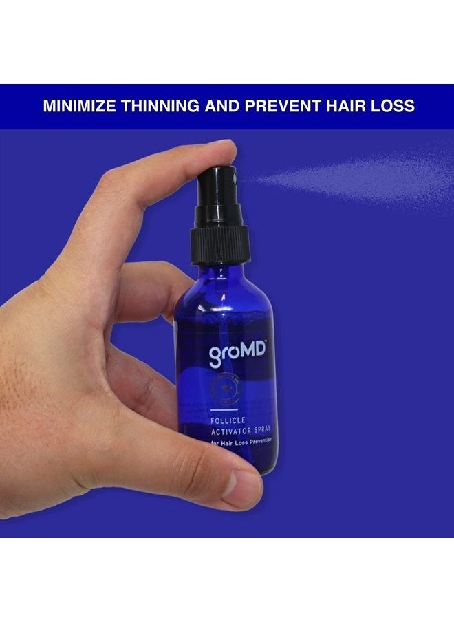 Hair Loss Serum, Hair Growth Treatment, Regrowth, Follicle Activator Spray, Argan Oil, Biotin & Caffeine, Thickening, Doctor Developed, DHT Blocking Ingredients, 60 Day Supply