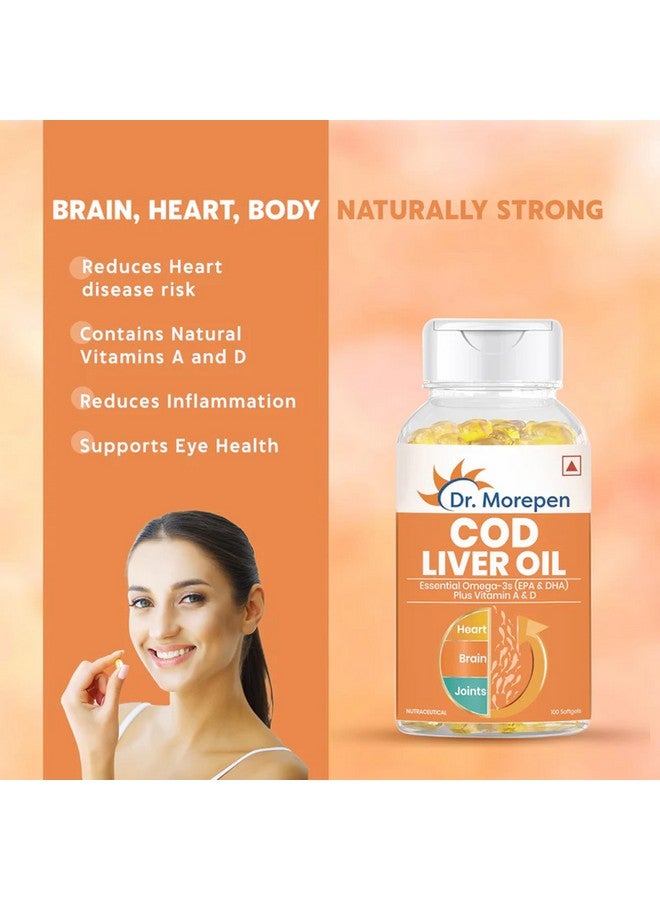 DR. MOREPEN COD Liver Oil Capsules Omega 3, Natural EPA & DHA | UltraPure & Finest COD Fish 200 Softgels (Pack of 2) - Image 4