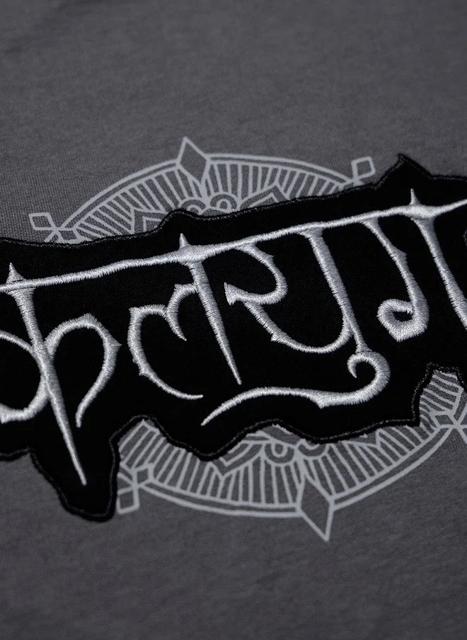 ذا سوليد ستور The Souled Store Men's Oversized Graphic Print Grey T-Shirt