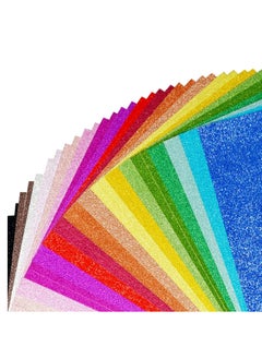 Oasisgalore Glitter Cardstock Paper, 40 Sheets 20 Colors, Premium A4 Construction Colored Paper, 250 Gsm.  - Image 1