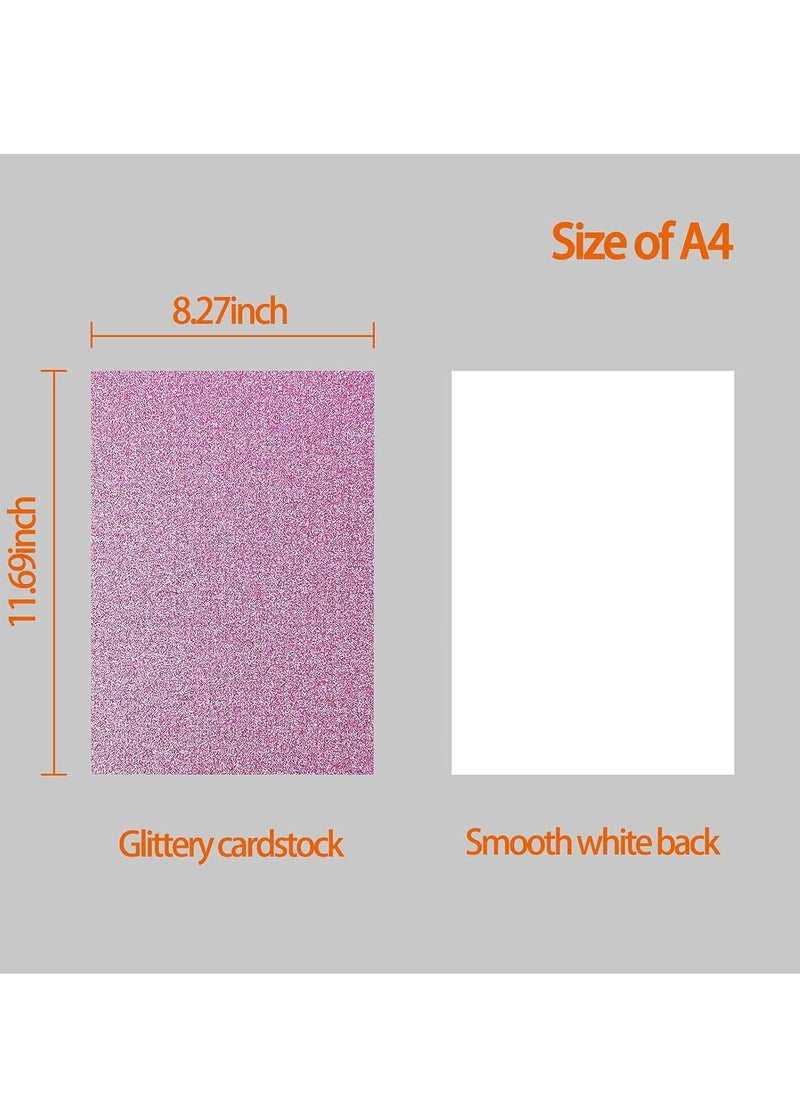 Oasisgalore Glitter Cardstock Paper, 40 Sheets 20 Colors, Premium A4 Construction Colored Paper, 250 Gsm.  - Image 2