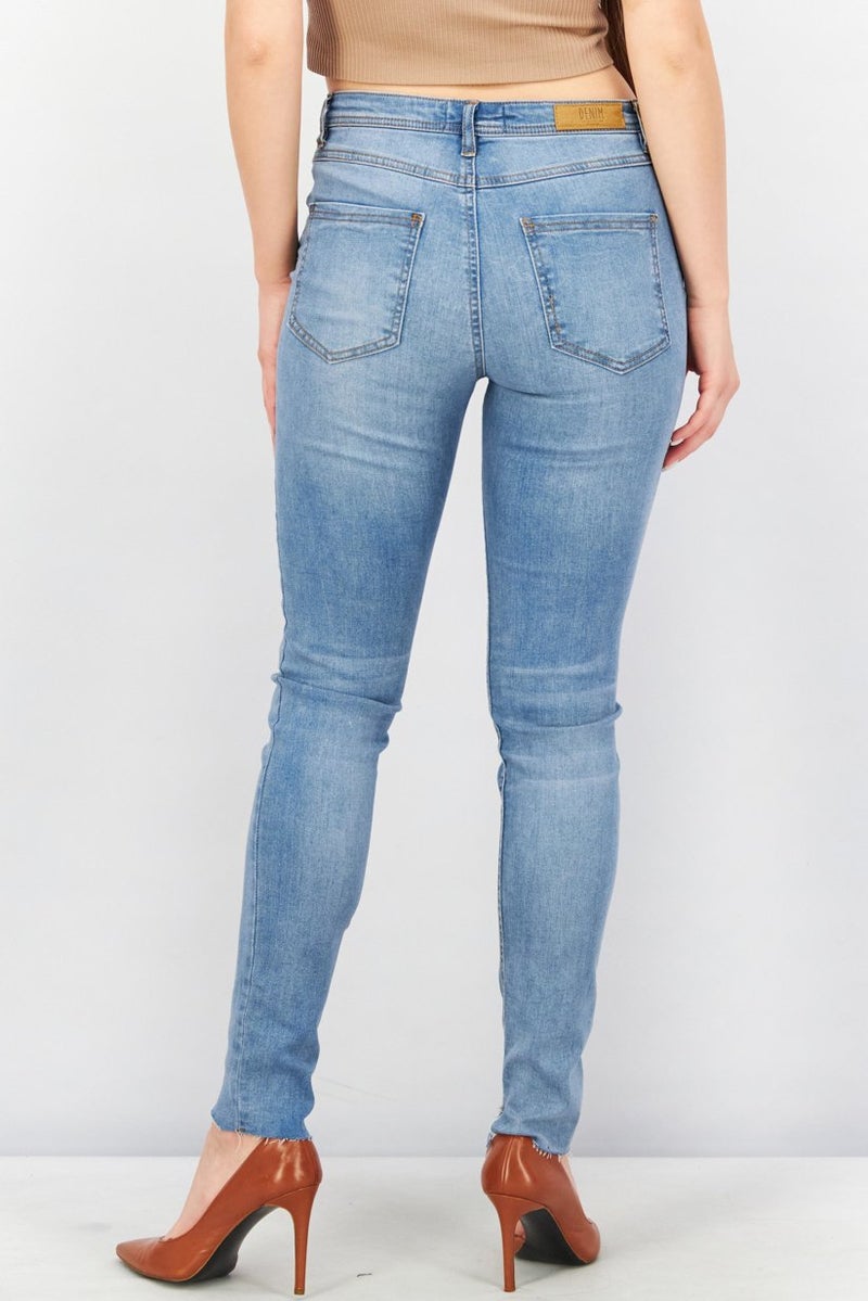 Reserved Women Slim Fit Solid Denim Jeans, Blue - Image 3