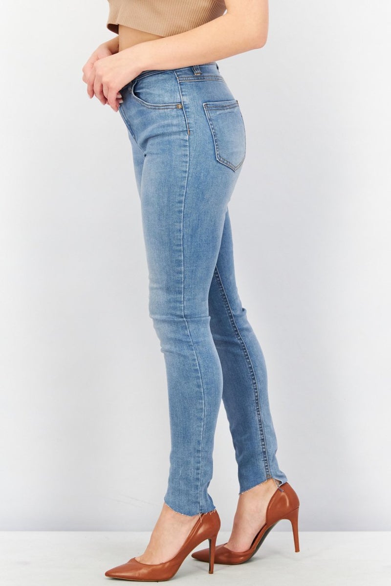 Reserved Women Slim Fit Solid Denim Jeans, Blue - Image 2