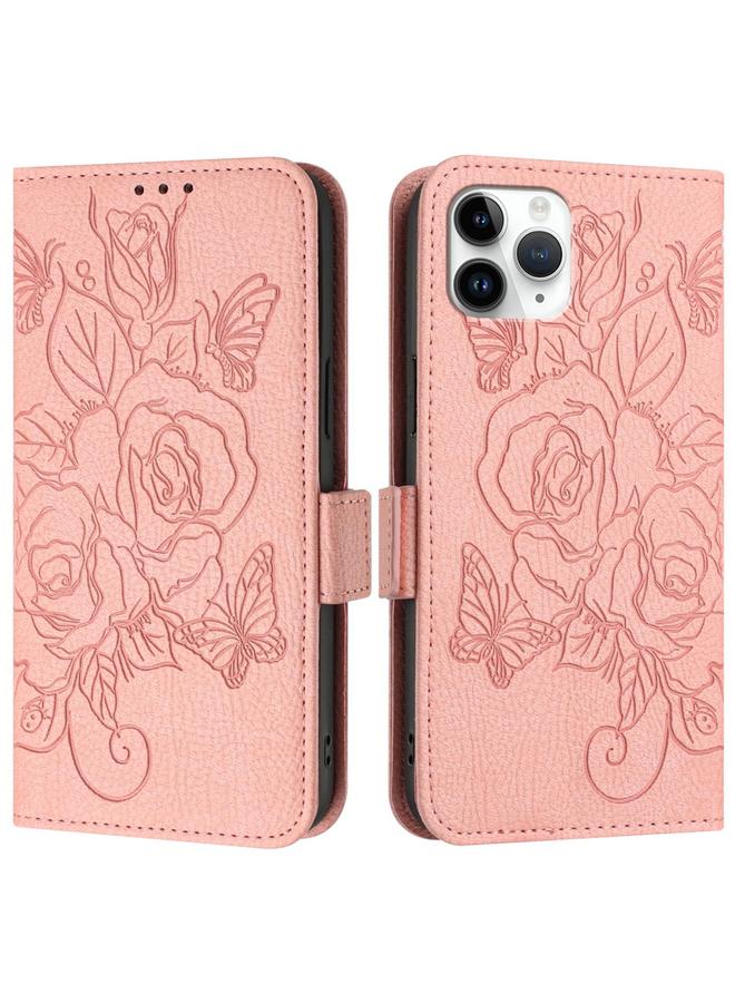 Zaboon Case For iPhone 11 Pro Embossed Rose RFID Anti-theft Leather Phone Case - Image 2