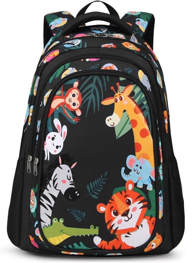 فرانتك حقيبة ظهر مدرسية مقاومة للماء من البوليستر سعة 26 لترًا مع 4 جيوب وحقيبة أقلام/أدوات مكتبية، حقيبة مدرسية من الصف الأول إلى الثامن، حقيبة ظهر يومية، حقيبة نزهة للأولاد والبنات في المدرسة (RR_Full_Blue_Jurassic_24_A) - Image 1