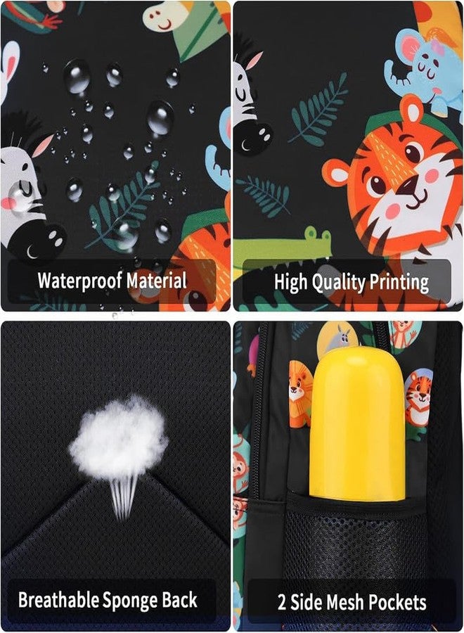 فرانتك حقيبة ظهر مدرسية مقاومة للماء من البوليستر سعة 26 لترًا مع 4 جيوب وحقيبة أقلام/أدوات مكتبية، حقيبة مدرسية من الصف الأول إلى الثامن، حقيبة ظهر يومية، حقيبة نزهة للأولاد والبنات في المدرسة (RR_Full_Blue_Jurassic_24_A) - Image 4