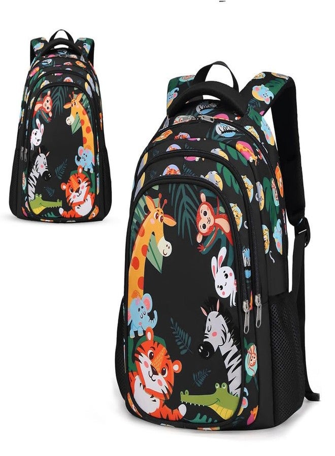 فرانتك حقيبة ظهر مدرسية مقاومة للماء من البوليستر سعة 26 لترًا مع 4 جيوب وحقيبة أقلام/أدوات مكتبية، حقيبة مدرسية من الصف الأول إلى الثامن، حقيبة ظهر يومية، حقيبة نزهة للأولاد والبنات في المدرسة (RR_Full_Blue_Jurassic_24_A) - Image 3