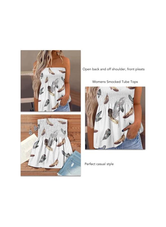 Generic - Women's Sleeveless Tube Top, Sexy Tube Top Ladies Elastic Strapless Printed Blouse Tanks for Holiday Summer Beach - Image 1