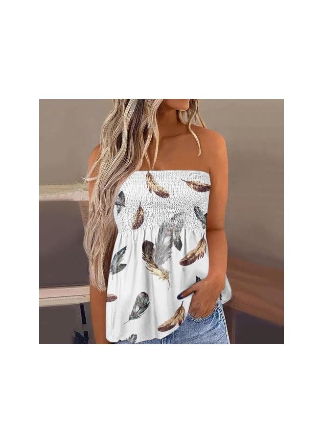Generic - Women's Sleeveless Tube Top, Sexy Tube Top Ladies Elastic Strapless Printed Blouse Tanks for Holiday Summer Beach - Image 1