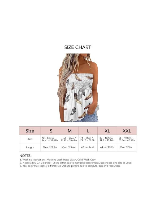 Generic - Women's Sleeveless Tube Top, Sexy Tube Top Ladies Elastic Strapless Printed Blouse Tanks for Holiday Summer Beach - Image 1