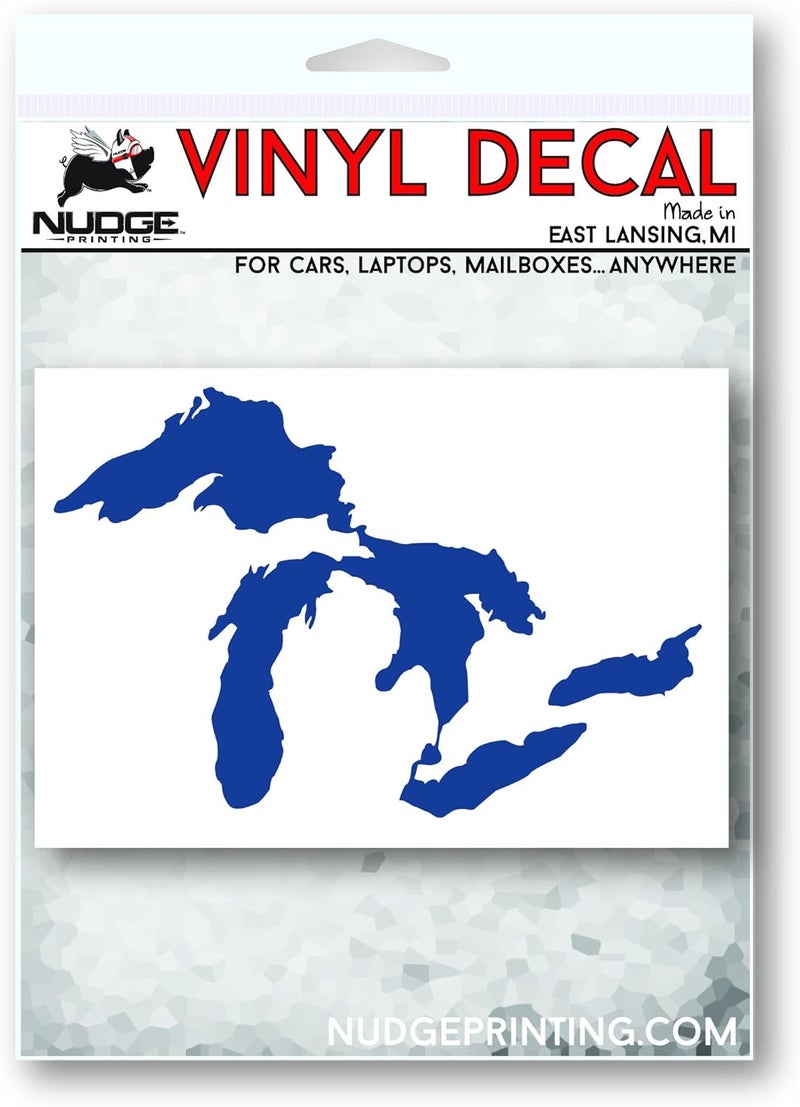 Nudge Printing Great Lakes Sticker Michigan Car Decal Premium Heavy-Duty Waterproof Vinyl for Bumpers, Windows, Laptops, Water Bottles or Coolers (Blue, 4.75" Wide) - Image 4