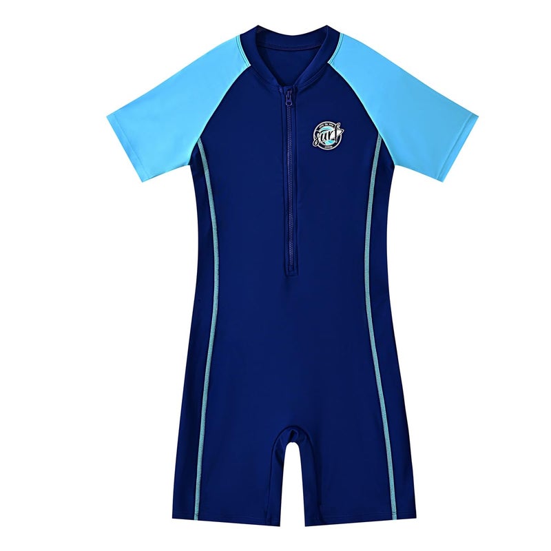 karrack Boys One Piece Rash Guard Swimsuit Kid Water Sport Short Swimsuit UPF 50 Sun Protection Bathing Suits