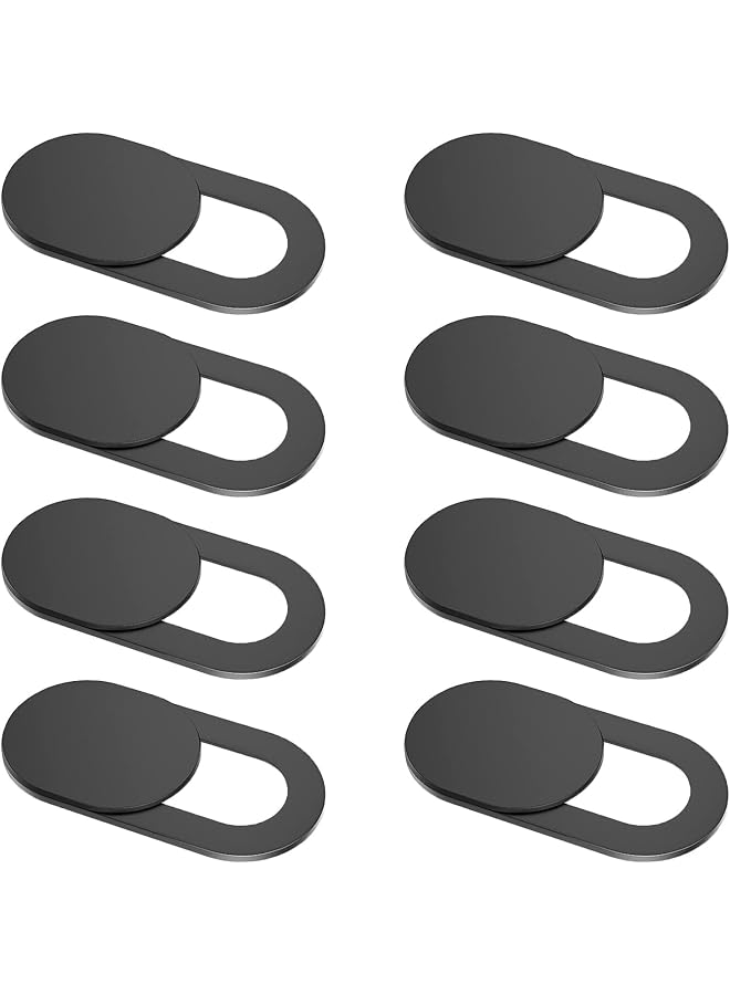 erorex Webcam Cover 8 Pack 0.02 Inch Ultra Thin Laptop Camera Cover Slide For Iphone Ipad Macbook Pro Computer Imac Cell Phone Pc Accessories Camera Blocker Slider Great For Privacy 8* Black - Image 1