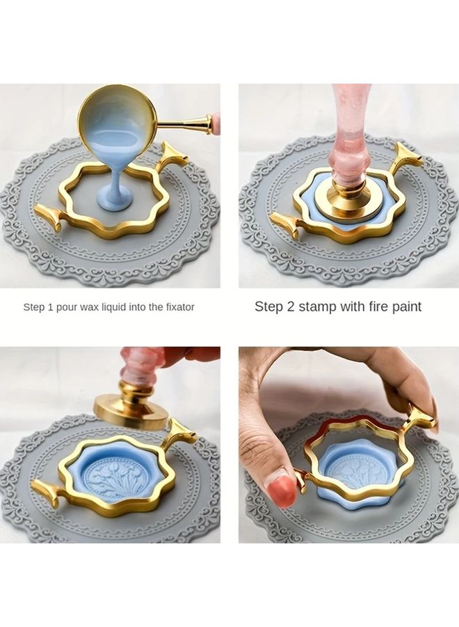 Round Flower Wax Seal Stamp Ring Setter 1 18 Inch 2 Golden 2 Rose Golden - Image 4