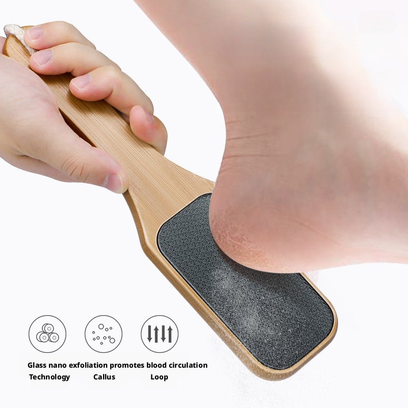 Bamboo Handle Glass Foot File for Callus and Dead Skin Removal - Image 5