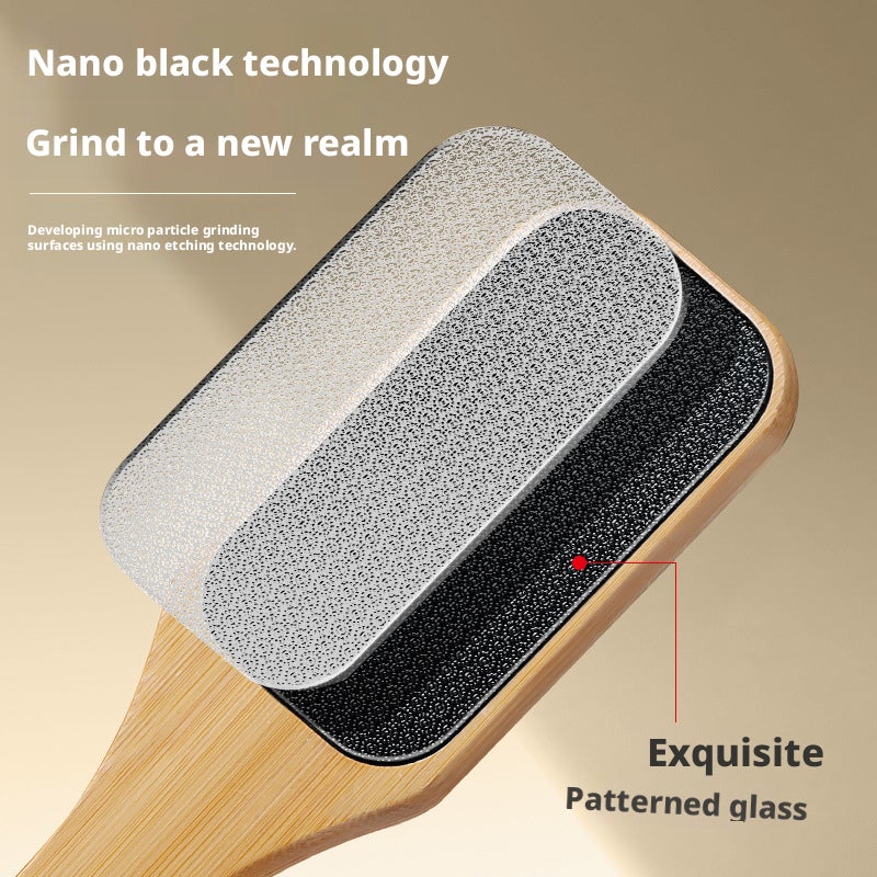 Bamboo Handle Glass Foot File for Callus and Dead Skin Removal - Image 2