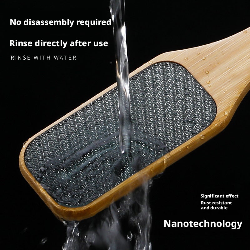 Bamboo Handle Glass Foot File for Callus and Dead Skin Removal - Image 3