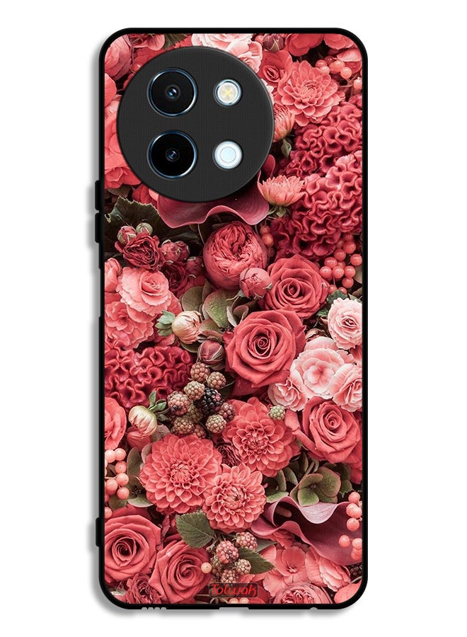 Tolwak Vivo Y38 5G Protective Case Cover Peach Roses - Image 1