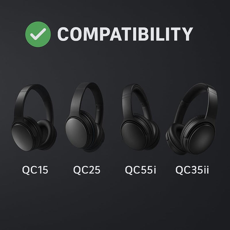DanYee Premium Bose Headphones Replacement Ear Pads for QC2, QC15, QC25, QC35 I & II â€“ Soft Protein Leather & Memory Foam Cushions â€“ Enhanced Noise Isolation â€“ Easy Installation Kit & Cleaning Cloth - Image 3