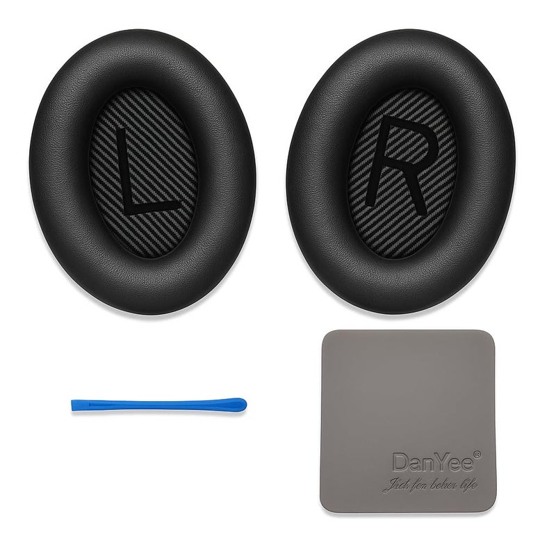 DanYee Premium Bose Headphones Replacement Ear Pads for QC2, QC15, QC25, QC35 I & II â€“ Soft Protein Leather & Memory Foam Cushions â€“ Enhanced Noise Isolation â€“ Easy Installation Kit & Cleaning Cloth - Image 1