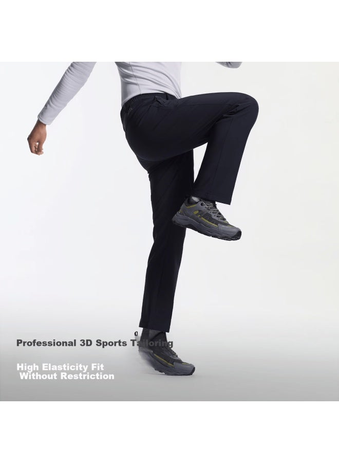 Pelliot Outdoor Softshell Pants Women Warm High Elastic Windproof Sports Pants Men Durable Hiking Trousers Long Pants 125307024 Black XL - Image 2