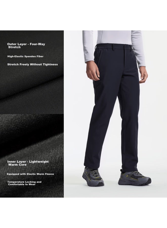 Pelliot Outdoor Softshell Pants Women Warm High Elastic Windproof Sports Pants Men Durable Hiking Trousers Long Pants 125307024 Black XL - Image 1