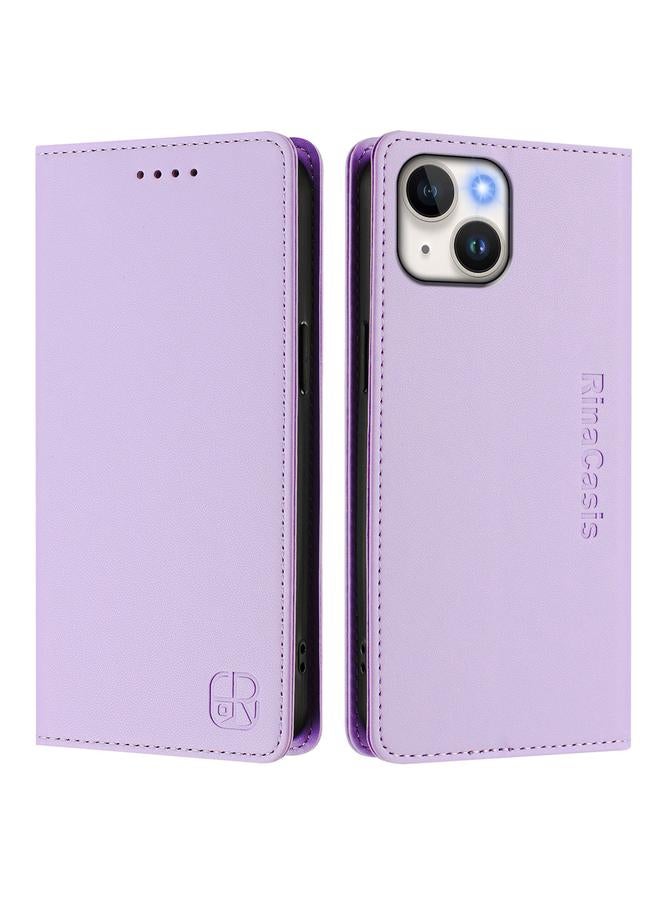 اس-توب جراب هاتف RC01 لهاتف iPhone 14 / 13 مصنوع من الجلد ثنائي الطي مع خاصية الشفط المغناطيسي بتقنية RFID - Image 2