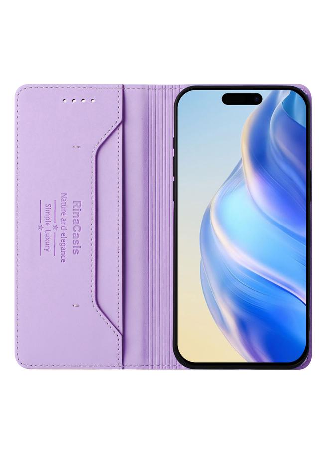 اس-توب جراب هاتف RC01 لهاتف iPhone 14 / 13 مصنوع من الجلد ثنائي الطي مع خاصية الشفط المغناطيسي بتقنية RFID - Image 3