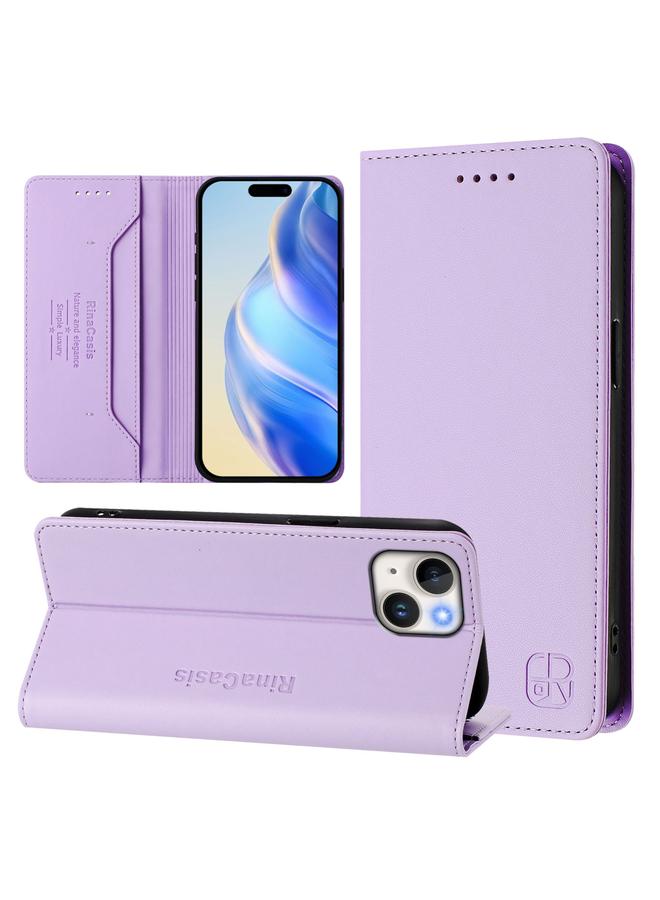 اس-توب جراب هاتف RC01 لهاتف iPhone 14 / 13 مصنوع من الجلد ثنائي الطي مع خاصية الشفط المغناطيسي بتقنية RFID - Image 1