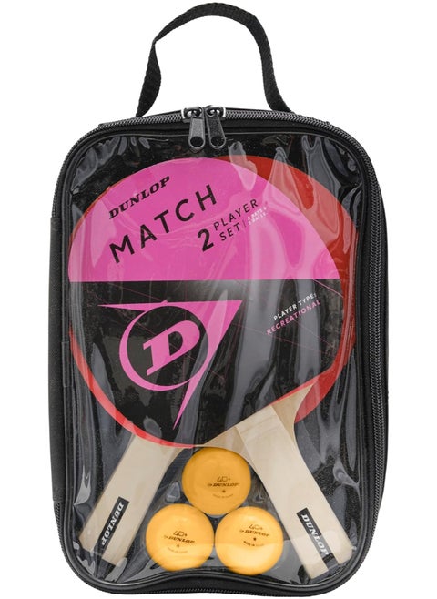 Set of Dunlop Match TT Putters – Professional Table Tennis Paddle Set with High-Quality Rubber and Comfortable Grip