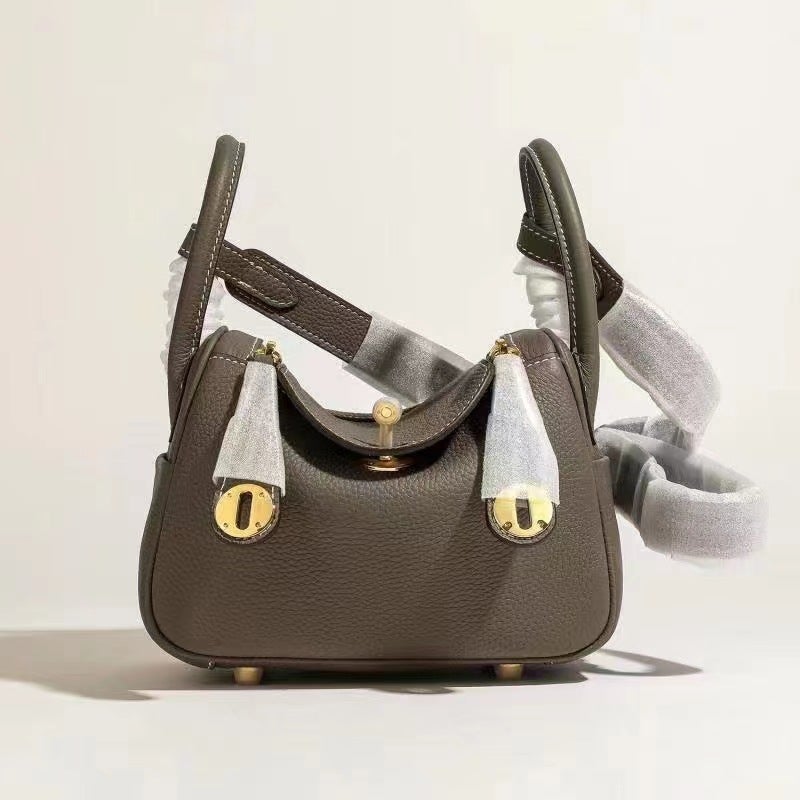 Genuine Leather Lindy Bag – Medium Cowhide Hand-Held Doctor Bag for Women - Image 1