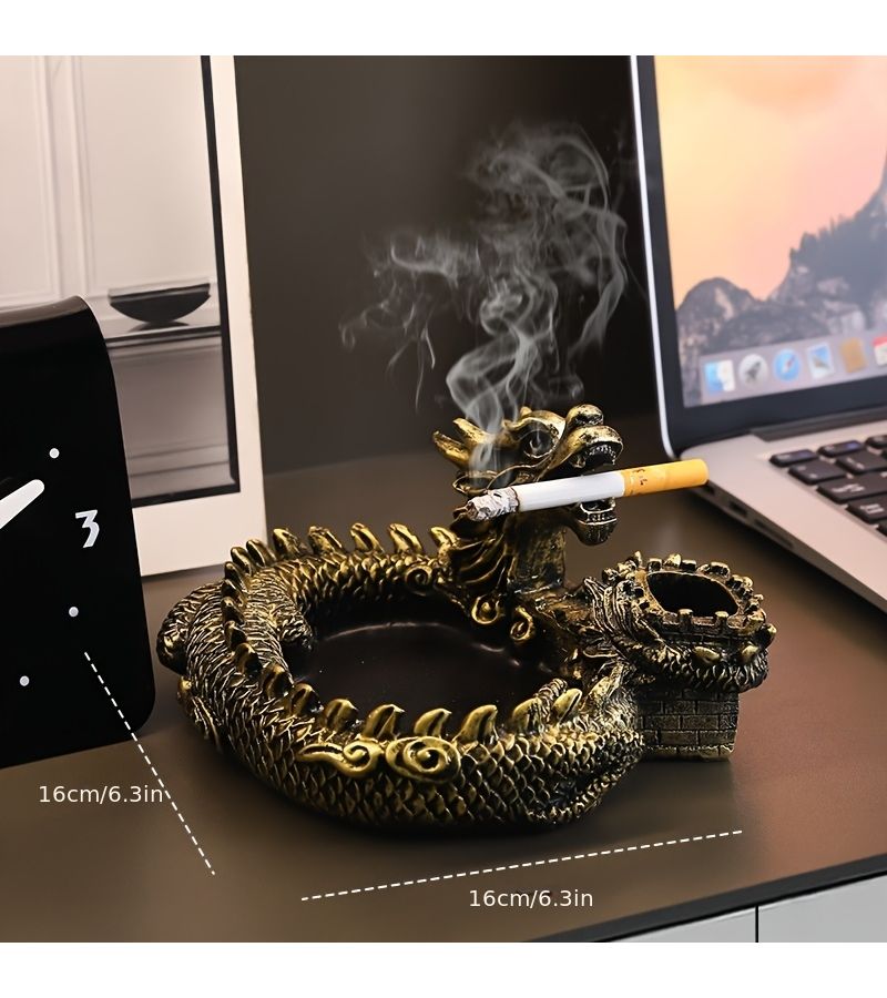 Retro Auspicious Dragon Great Wall Ashtray Portable Durable Indoor Outdoor - Image 4
