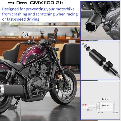 WOOGA Motorcycle Accessories Frame Sliders Crash Protector Compatible for Ho&n&da Rebel CMX1100 Rebel 1100 CMX 1100 Accessories 2021-2024 Falling Protection Pad - Image 3