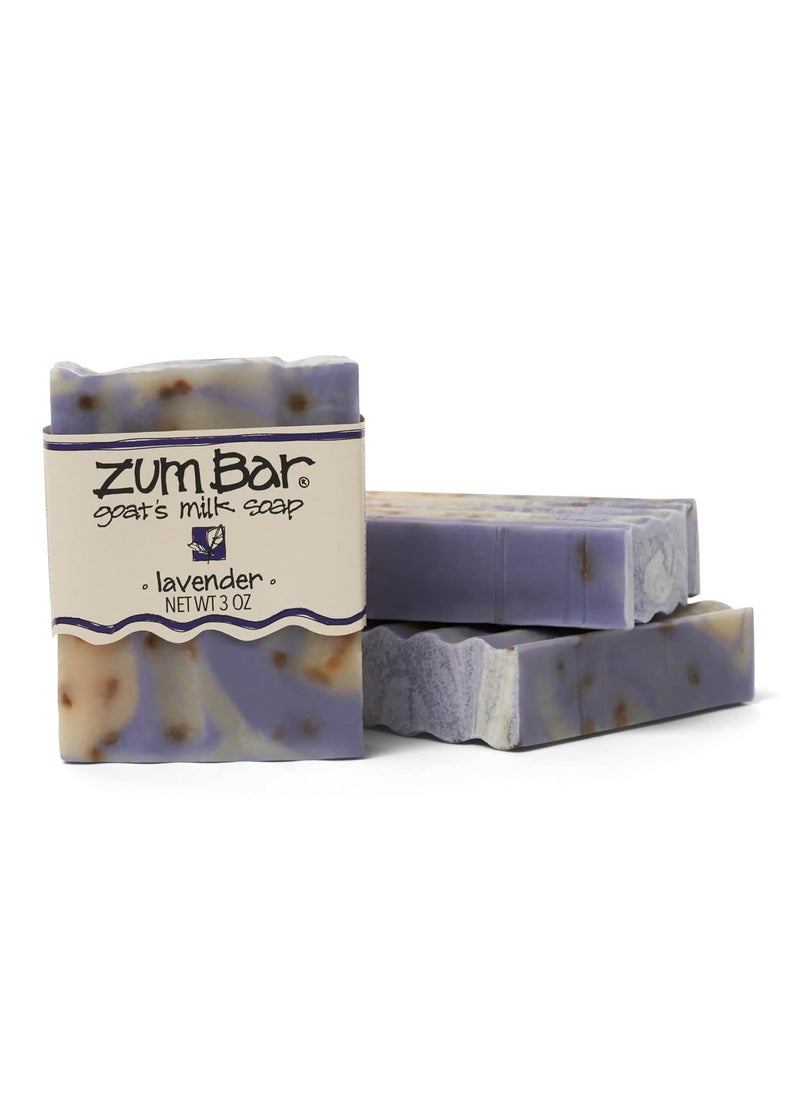 Indigo Wild - Zum Bar Goats Milk Soap  Lavender  3 oz  3 Pack - Image 1