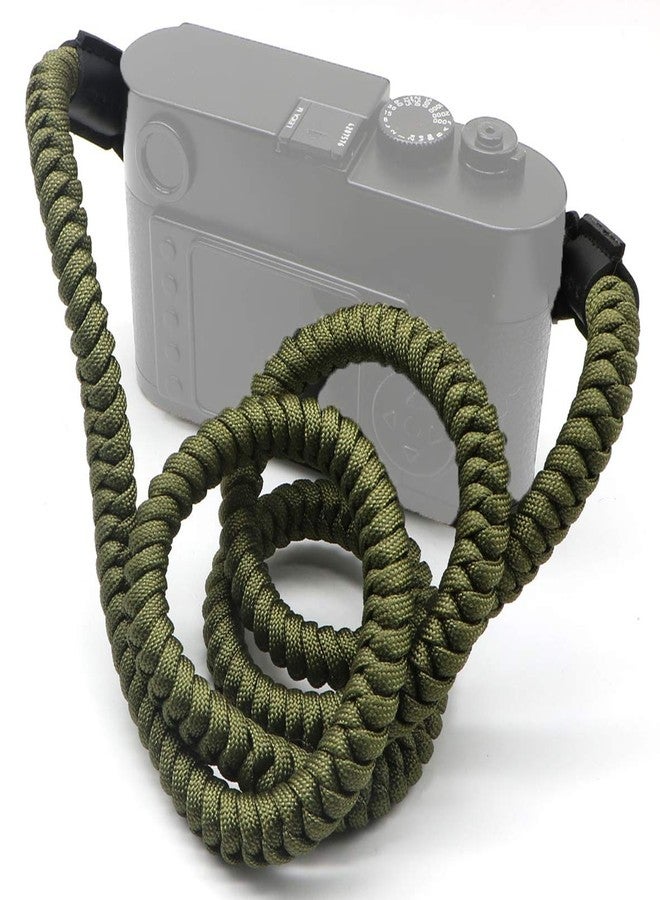 HITHUT Paracord Woven Camera Neck Shoulder Strap Belt Hand Compatible with Canon Nikon Sony Olympus Pentax Fujifilm Panasonic SLR DSLR Digital Mirrorless Cameras 42 inch Green - Image 4