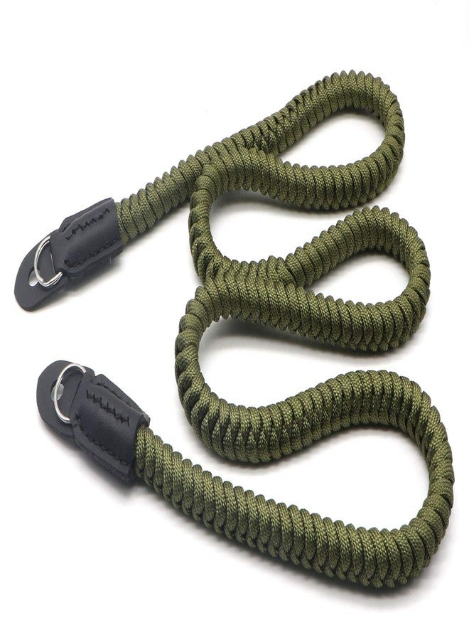 HITHUT Paracord Woven Camera Neck Shoulder Strap Belt Hand Compatible with Canon Nikon Sony Olympus Pentax Fujifilm Panasonic SLR DSLR Digital Mirrorless Cameras 42 inch Green - Image 2