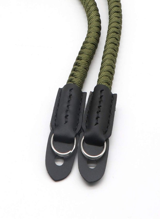 HITHUT Paracord Woven Camera Neck Shoulder Strap Belt Hand Compatible with Canon Nikon Sony Olympus Pentax Fujifilm Panasonic SLR DSLR Digital Mirrorless Cameras 42 inch Green - Image 3