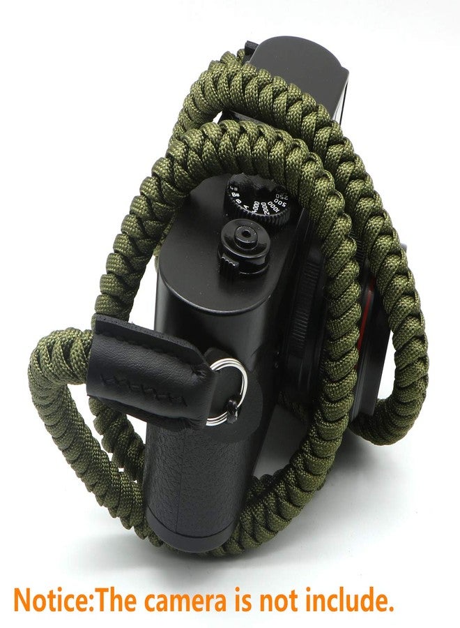 HITHUT Paracord Woven Camera Neck Shoulder Strap Belt Hand Compatible with Canon Nikon Sony Olympus Pentax Fujifilm Panasonic SLR DSLR Digital Mirrorless Cameras 42 inch Green - Image 5