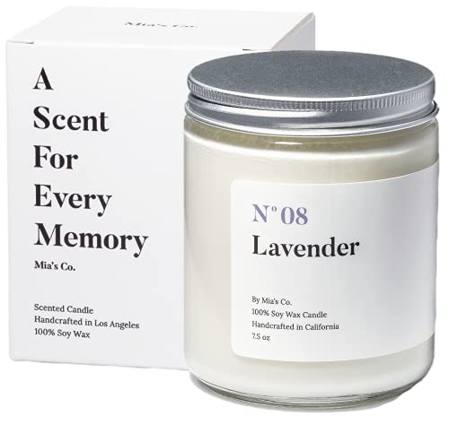 A Scent for Every Memory Mia's Co Lavender Scented Candle, Handmade with Natural Soy Wax and Cotton Wicks, 7.5 oz Minimalist Aromatherapy Candle for Home, Long Lasting Burning for Stress Relief, Candle Gift for Women - Image 2
