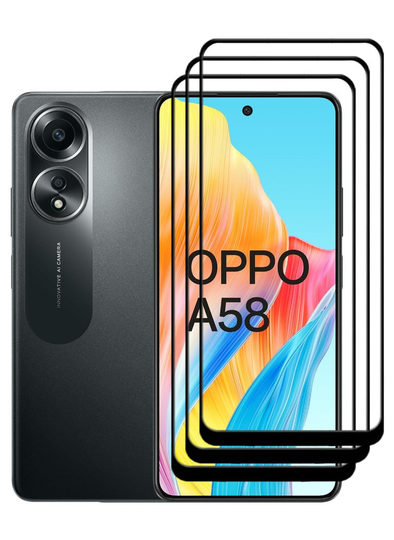 ACLIX 3 Pieces Antistatic ESD Dustproof Premium Quality High Definition Tempered Glass Screen Protector Designed For Oppo A58 4G - Image 1