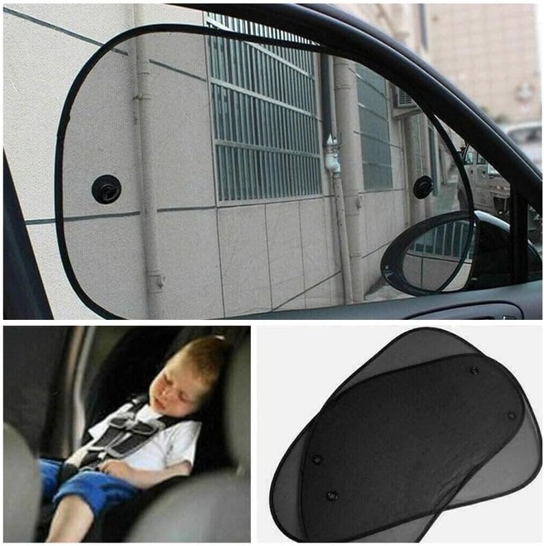 HERIOS Car Window Sunshades, Side Window UV Protection, Universal Fit, 2 Pack - Image 3