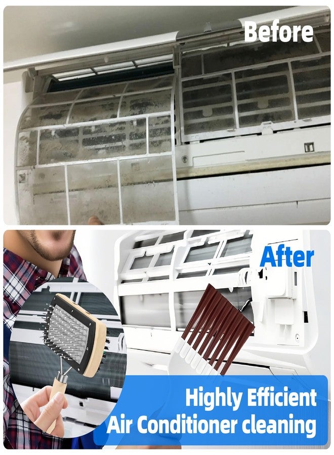 JREEPEE 3-in-1 AC Fin Comb & Condenser Coil Brush, HVAC Refrigerator Coil Cleaning Brush Kit, Stainless Steel Evaporator Radiator Fin Cleaning Tool for AC Units, Mini-Splits, Fridges - Image 3