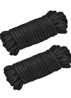 Bukela 2 Roll 10M Soft Cotton Rope, Natural Durable Long Cotton Rope for Crafts Wall Hangings Plant Hangers Knotting (Black)  - Image 1