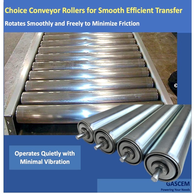 Gascem 1.5" Dia 10"BF Length Galvanized Steel Conveyor Roller, Axle Diameter 1/4" I Pack of 4 | Replacement Steel Rollers - Image 5