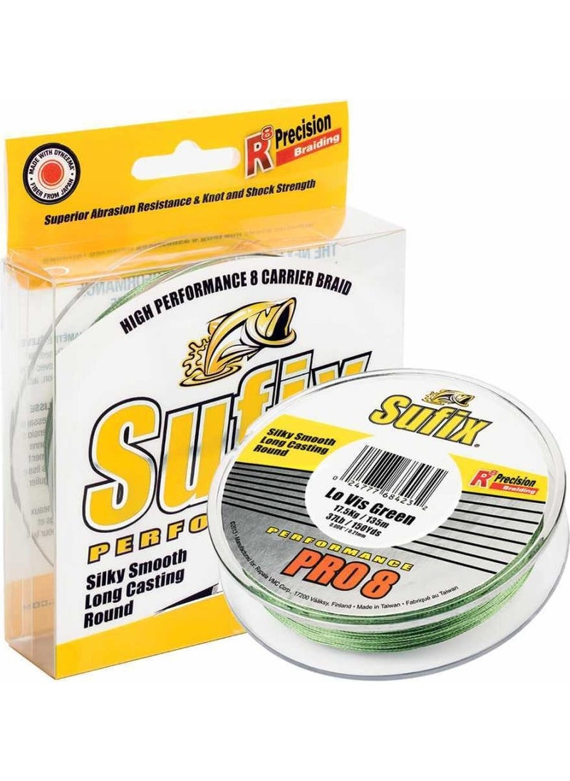 Sufix - Performance Pro8 Line Lo Vis GREEN-0.12MM - 275MT - 8.2kg - Image 1